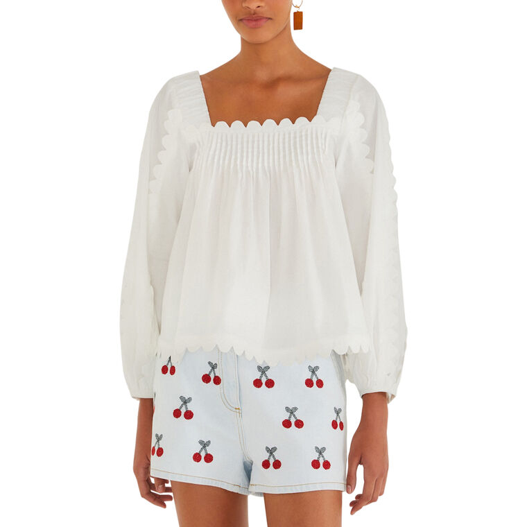 Long Sleeve Square Neck Blouse image number null