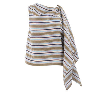 Lota Stripe Side Drape Sleeveless Top
