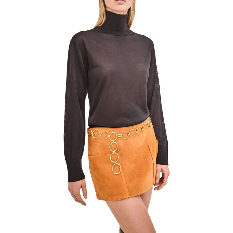 Nita Suede Mini Skirt With Belt image number null