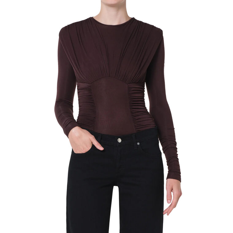 Abbi Long Sleeve Ruched Bodysuit image number null