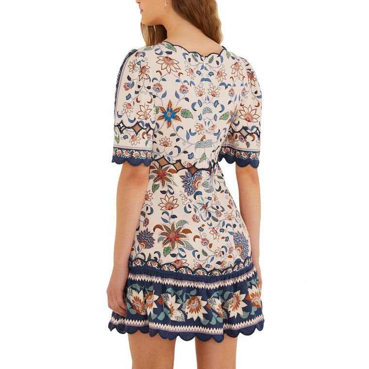 Tapestry Scallop Cut-Out Mini Dress image number null