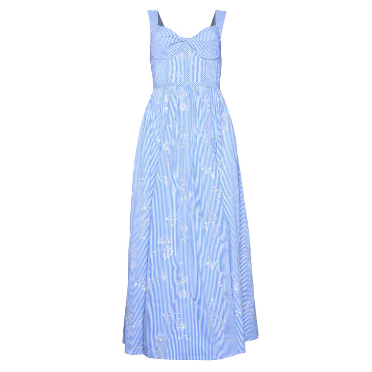 Gracie Sleeveless Bustier Embroidered Midi Dress image number null