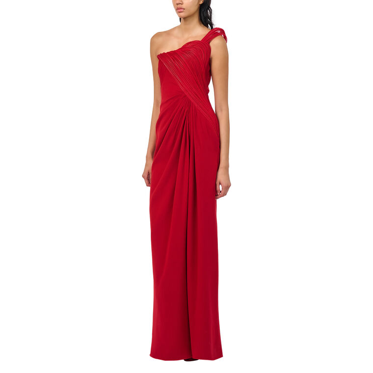 The Erytheia One-Shoulder Sculpted Column Gown image number null