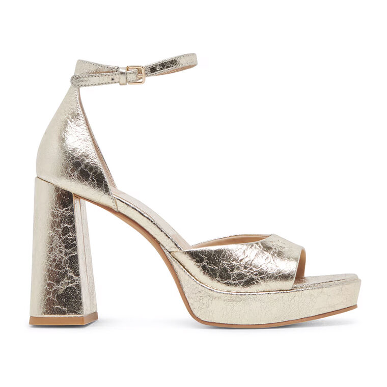 Pandro Distressed Leather Platform Heel image number null
