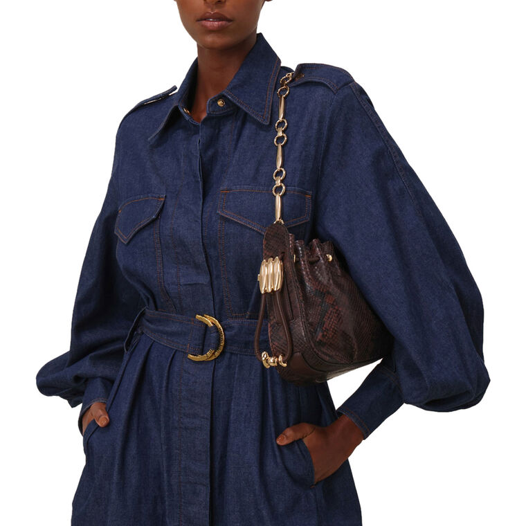 Halcyon Snake Print Clutch image number null