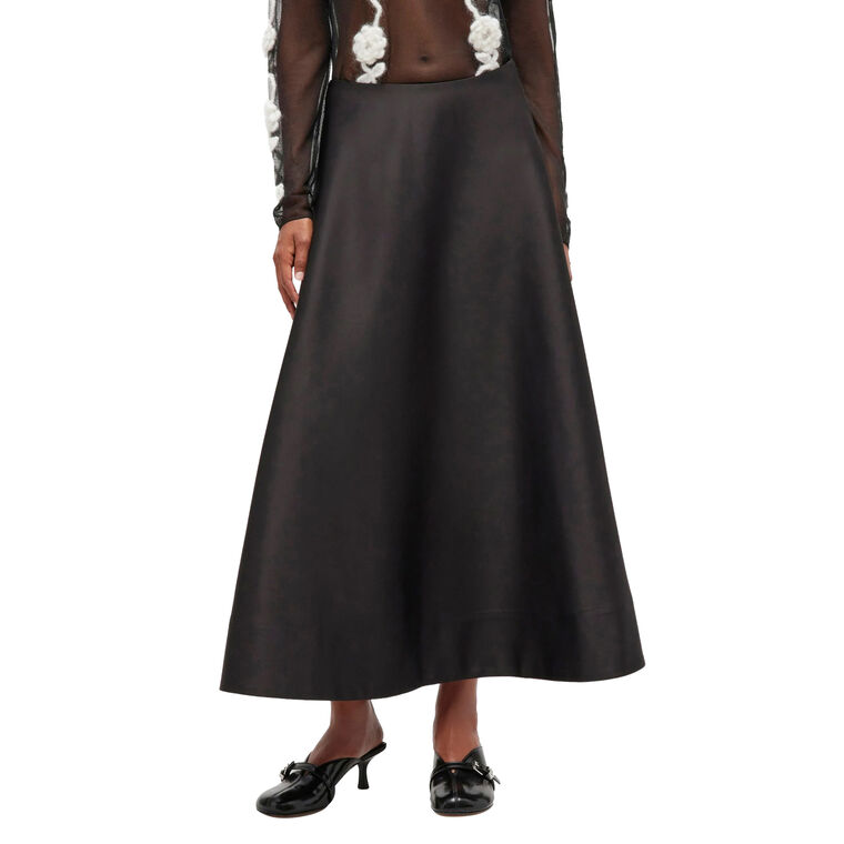 Duchesse Satin Long Circle Skirt image number null