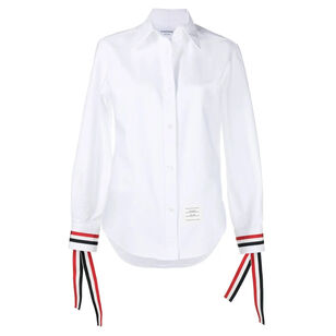 

Scarf Cuff Poplin Button-Up Shirt