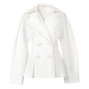 Double-Breasted Arc Sleeve Top