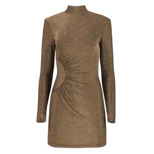 Amarylis Sparkle Knit Mock Neck Mini Dress