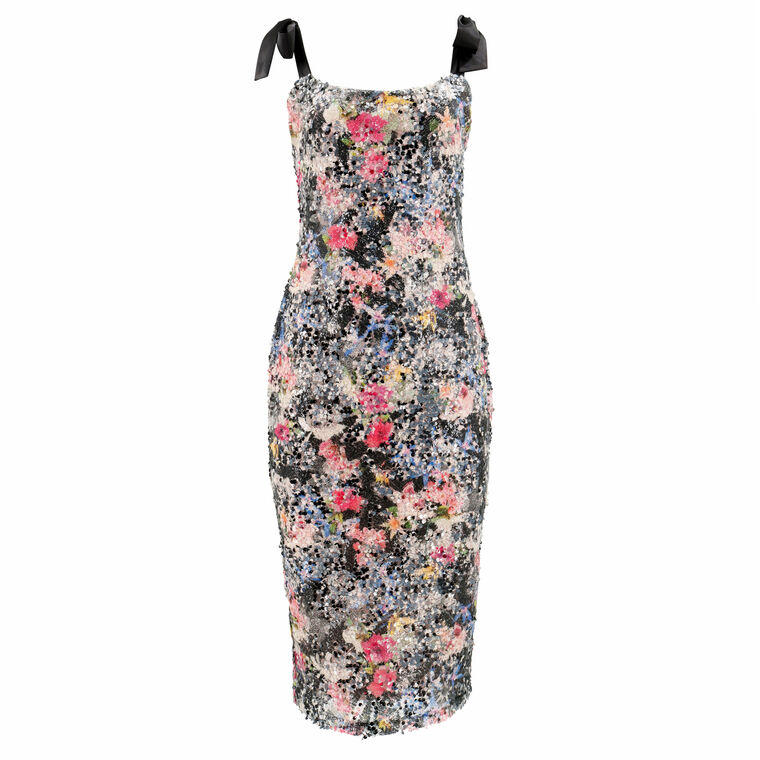Lusana Dress In Printed Sequin image number null