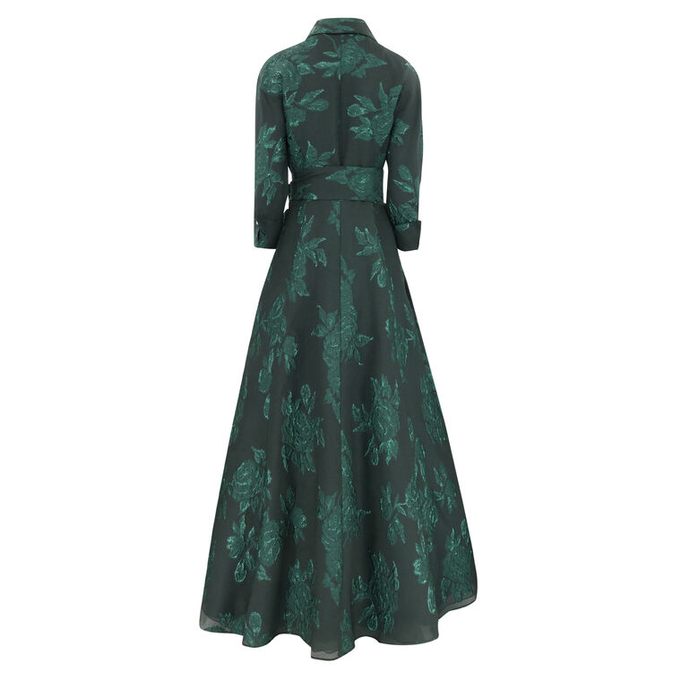 3/4 Sleeve Collared Ball Gown image number null