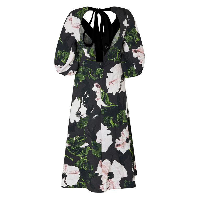 Volume Sleeves Midi Dress image number null