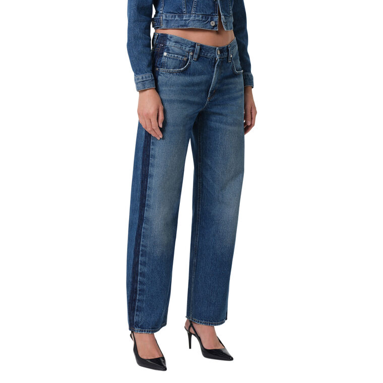 Lindz Low Rise Easy Straight Leg Jean With Contrast Side Stripe image number null