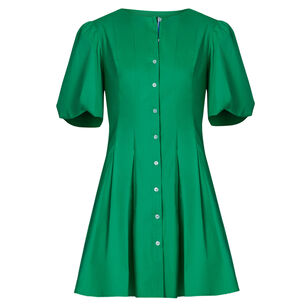 Angie Puff Sleeve Button-Front Mini Dress
