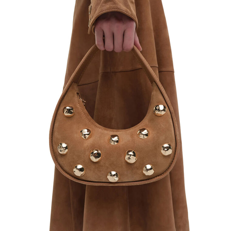 Finn Studded Suede Shoulder Bag image number null