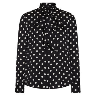 Tie Neck Polka Dot Blouse