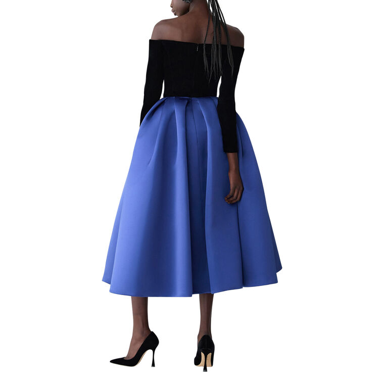 Off-The-Shoulder Combo Midi Dress image number null