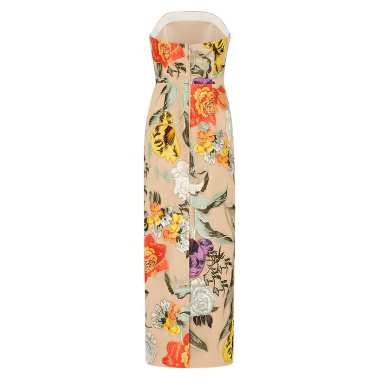 Shiloh Embroidered Strapless Midi Dress image number null