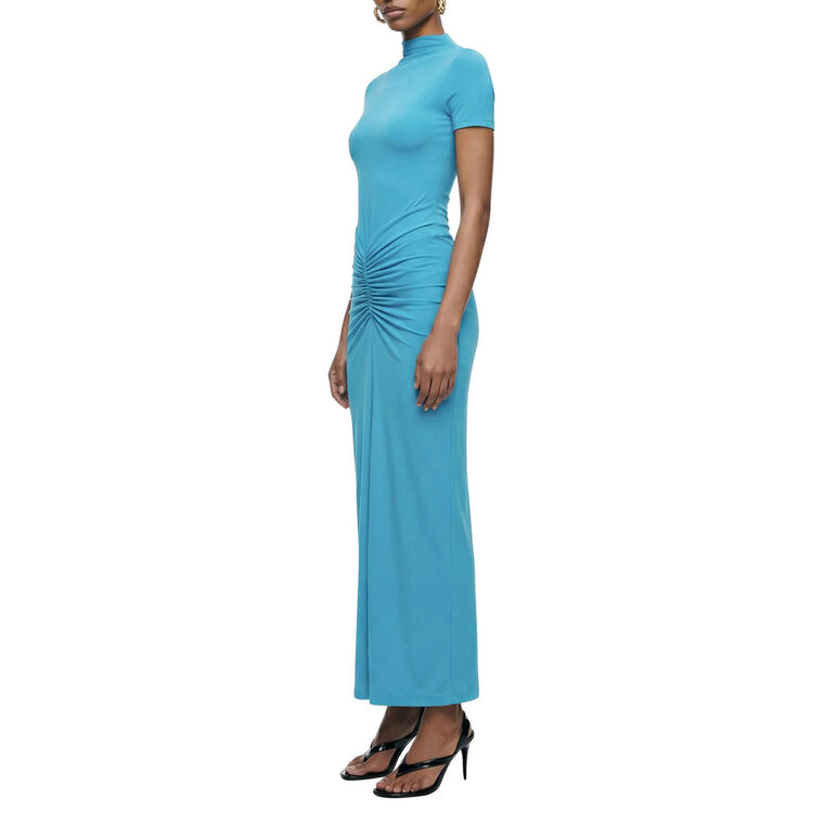 Enid Short Sleeve Mock Neck Tissue Jersey Maxi Dress image number null