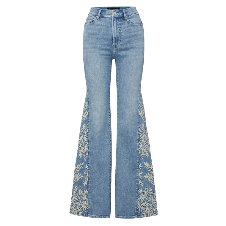 Joplin High-Rise Embroidered Wide Flare Leg Jean image number null