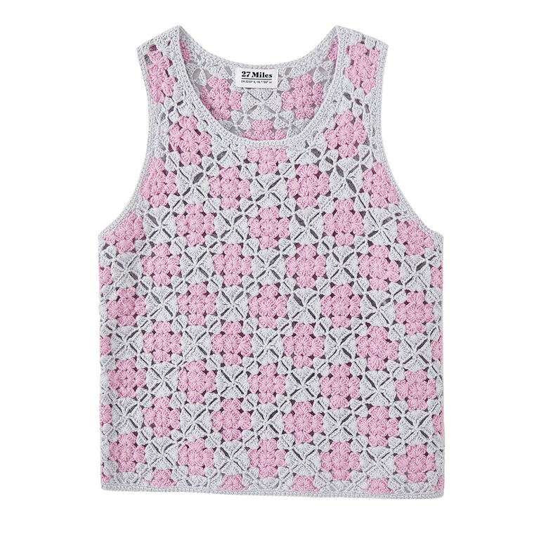Ivana Sleeveless Crochet-Knit Top image number null