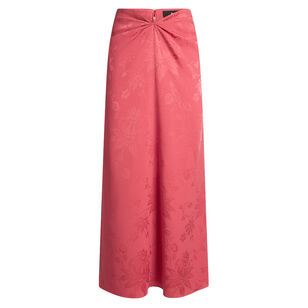 Draped Jacquard Midi Skirt
