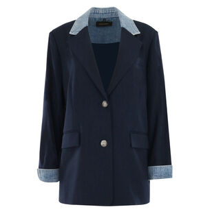 Silva Mixed-Media Wool-Blend Jacket