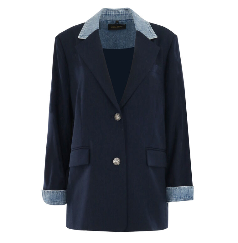 Silva Mixed-Media Wool-Blend Jacket image number null