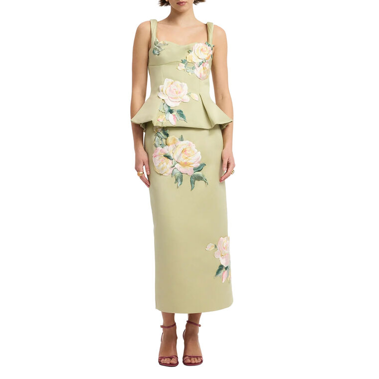 Quinn Embroidered Midi Skirt image number null