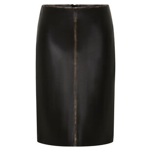 Brushed Leather Pencil Skirt