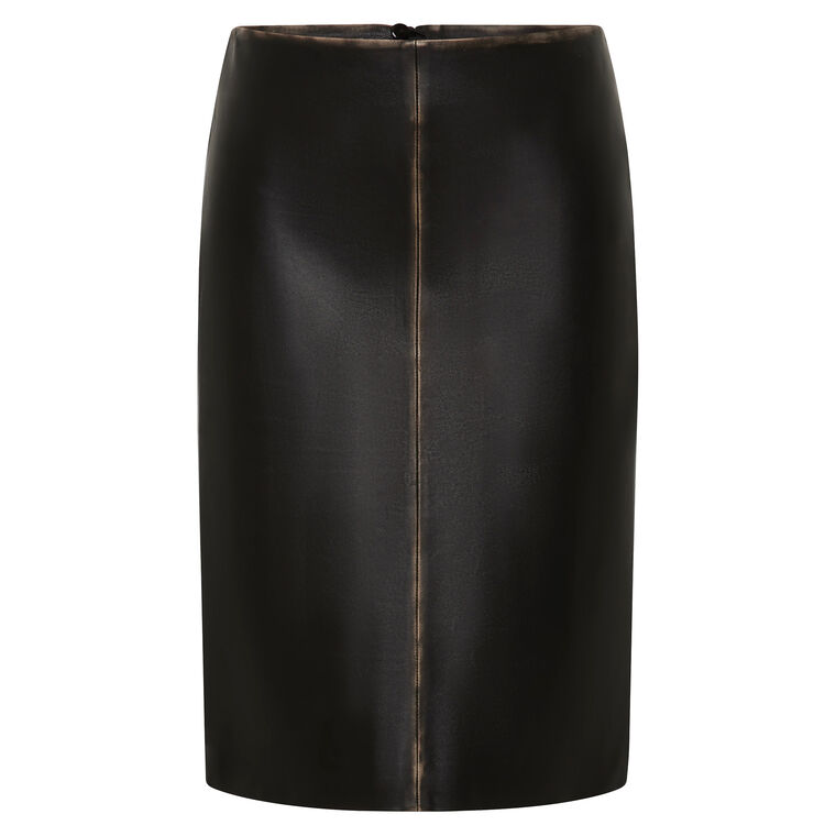 Brushed Leather Pencil Skirt image number null