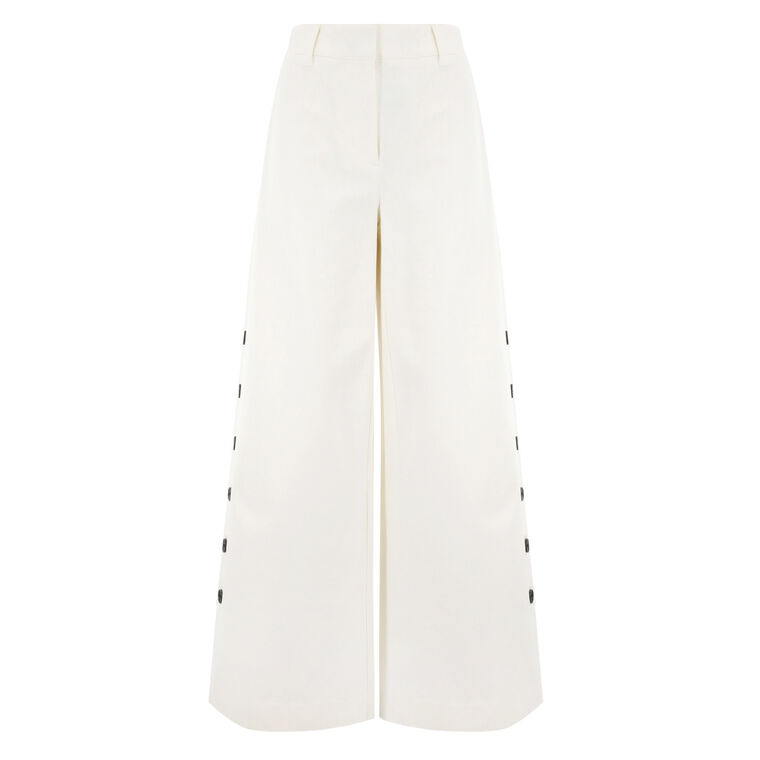 Tova Wide Leg Button Detail Trouser image number null