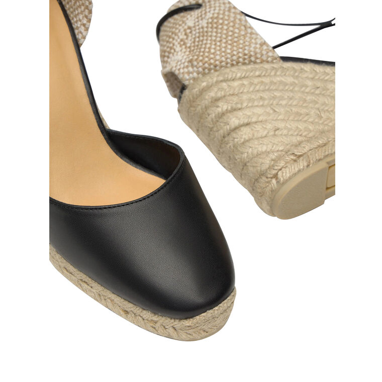 Carina Closed Toe Nappa Leather Ankle Wrap Wedge Sandal image number null