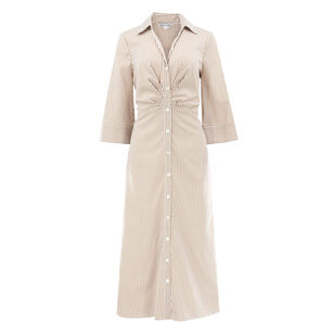 Haydon 3/4 Sleeve Stripe Midi Shirt Dress