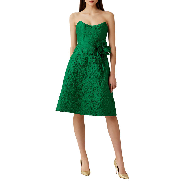 Strapless Floral Applique Dress image number null