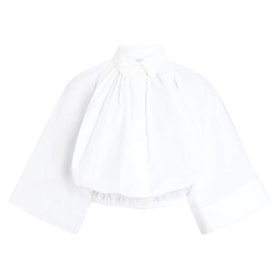 Short Sleeve Voluminous Cropped Blouse
