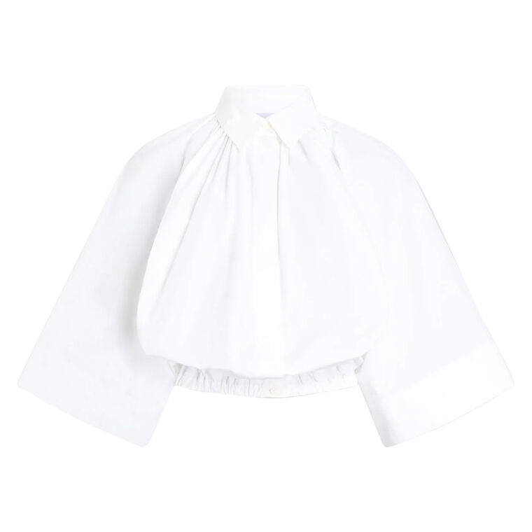 Short Sleeve Voluminous Cropped Blouse image number null