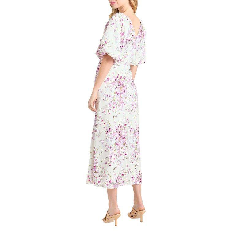 Midsummer Bloom Brenton Puff Sleeve Midi Dress image number null