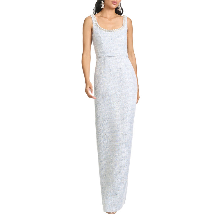 Embellished Lana Sleeveless Column Gown image number null