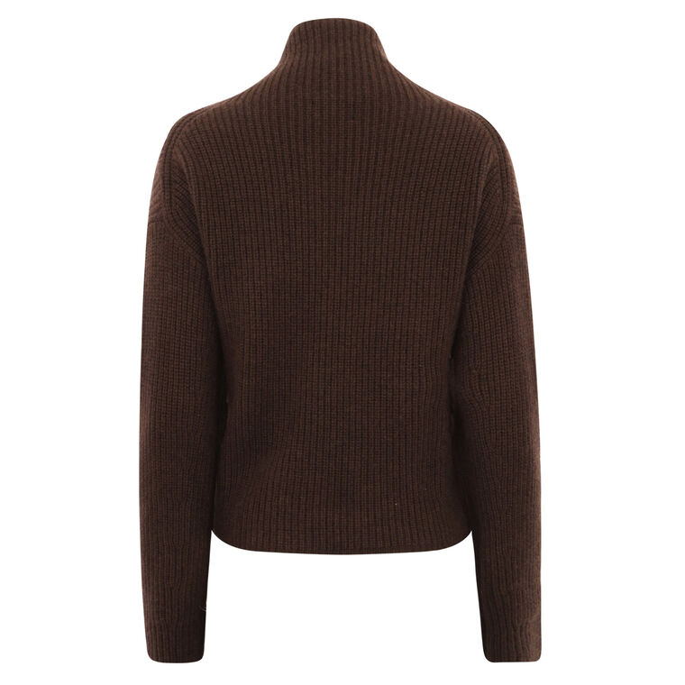Ribbed Wool-Cashmere Mockneck Sweater image number null