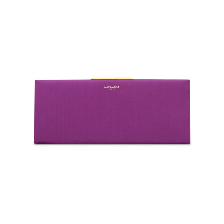 Midnight Small Clutch In Satin image number null