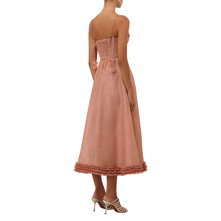 Luna Sleeveless Corset Ruffle Midi Dress image number null