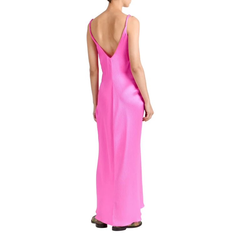 Sleeveless Waist Knot Silk Maxi Dress image number null