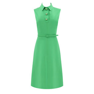 Cactus Button-Detail Belted Midi Dress