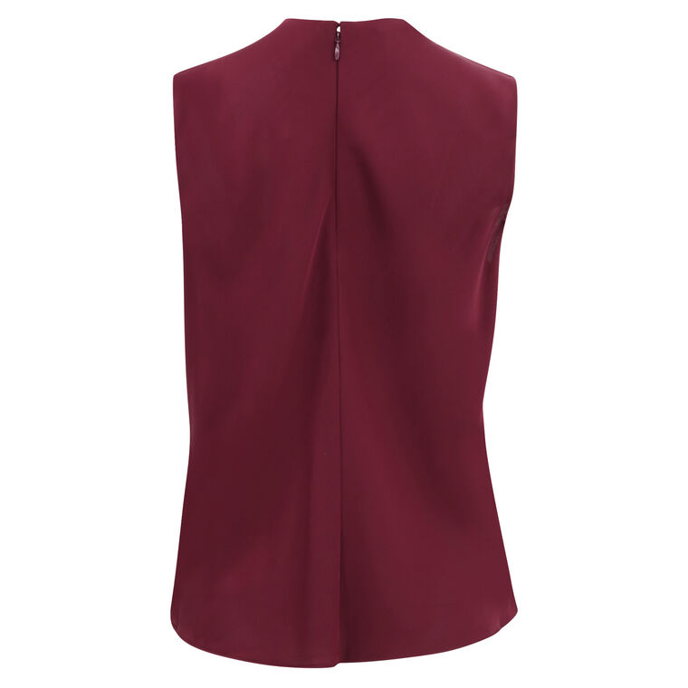 Stretch-Silk Draped Sleeveless Blouse image number null