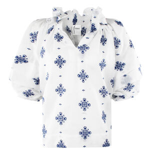 Lexie Short Sleeve Embroidered Top