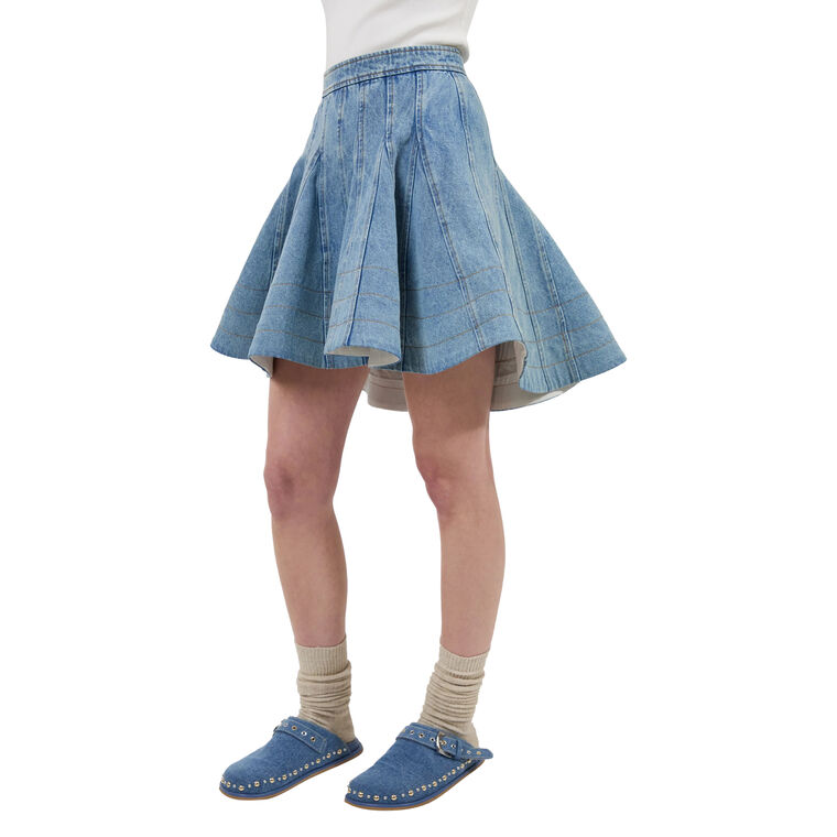 Kalle Denim Godet Skirt image number null