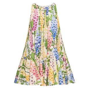 Foxglove Cotton Poplin Trapeze Mini Dress