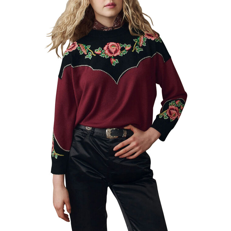 The Heirloom Rose Western Pullover Sweater image number null