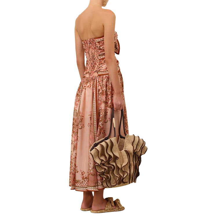Aster Strapless Scarf Midi Dress image number null